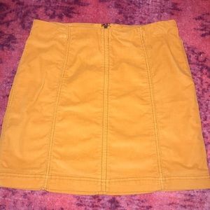 mustard free people skirt